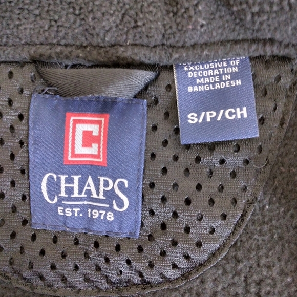 Size S Chaps Fleece Jacket Full Zip Pockets Elastic wrist - Picture 5 of 8